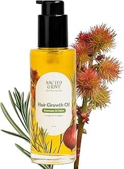 Sacred Grove | Rosemary & Castor Hair Growth Oil | Stimulates the Roots for Hair Growth | Suited For All Hair Types & Age Groups | 100 ml