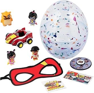 RYAN'S WORLD The Movie Mega Microverse Egg, Discover 8 Exciting Mystery Toys Inside, Official Toys for Boys & Girls 3+, Exclusive Blind Box Figures, 8Pcs