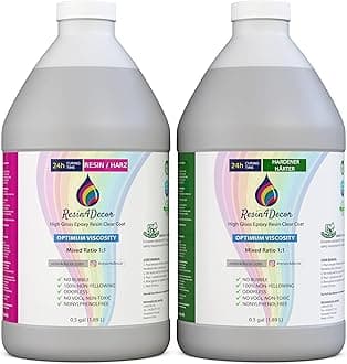 1:1 Ultra Clear Epoxy Resin - Perfect for Craft and Art Jewellery and Mold Making - Non Yellowing and Non-Toxic - Hardening in 12-24 Hours - Odourless - 3800ml