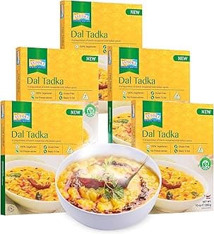 Ready to Eat Indian Meals Since 1930, 100% Vegan Dal Tadka, All-Natural Traditionally Cooked Indian Food, Plant-Based, Gluten-Free, and with No Preservatives, 10 Ounce (Pack of 5)