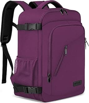 Ryanair Cabin Bag 40x20x25 Underseat Hand Luggage for Women - Carry-On Bag with USB Charging Port - Purple