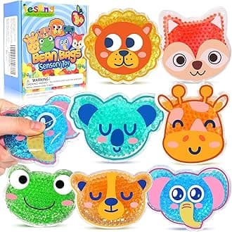 Water Beads Fidget Toy, LESONG 7 Pack Sensory Toys Set, Anxiety/Stress Relief Animal squishy for Kids and Adults with Special Needs ADHD Autism, Squeeze Toy Gift for Children