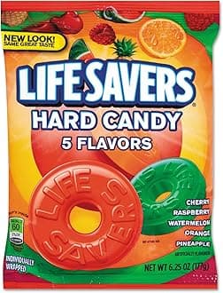 LifeSavers 88501 Original Five Flavors Hard Candy, Individually Wrapped, 6.25oz Bag