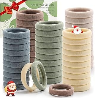 100 Pcs Thick Seamless Hair Ties, Ponytail Holders Hair Accessories No Damage for Thick Hair (Light Theme Colors)