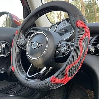 - PINCTROT Comfy Grip Steering Wheel Cover, Anti-Slip Design, Universal 14.5-15 Inch(Silicone Red)