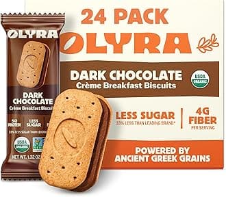 Olyra Dark Chocolate Breakfast Sandwiches, Cookies, Healthy Snacks For Adults And Children, Low Sugar, Organic Vegan Cookies, Office Snacks, Certificates