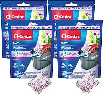 O-Cedar Floor Cleaning 40ct Pacs Lavender Scent 10ct (4-Packs)