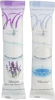WT WHITE TOWEL SERVICES Moist Cotton s (Lavender/Unscented)