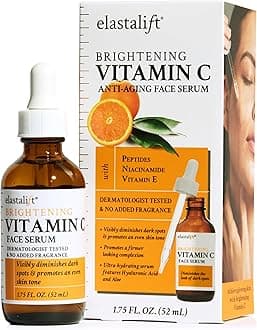 Elastalift Bonus size 1.75 fl oz Vitamin C Serum for Age Spots, Wrinkles, Expression Lines. Anti-Aging Serum w/Vitamin C & Hyaluronic Acid brightens skin & helps promote a healthier skin complexion