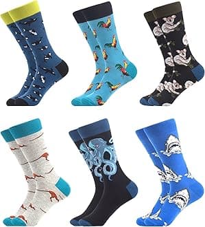 Men's Colorful Funny Novelty Crazy Combed Cotton Casual Socks Packs