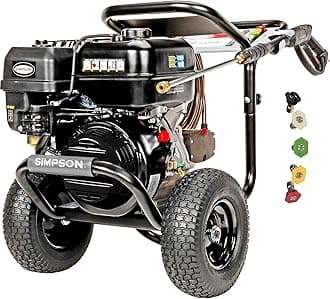 Simpson 4400 PSI Gas Pressure Washer, 4.0 GPM Commercial Power Washer, Cold Water, 50' Hose, PowerShot, 49-State Compliant (PS60843) - Black