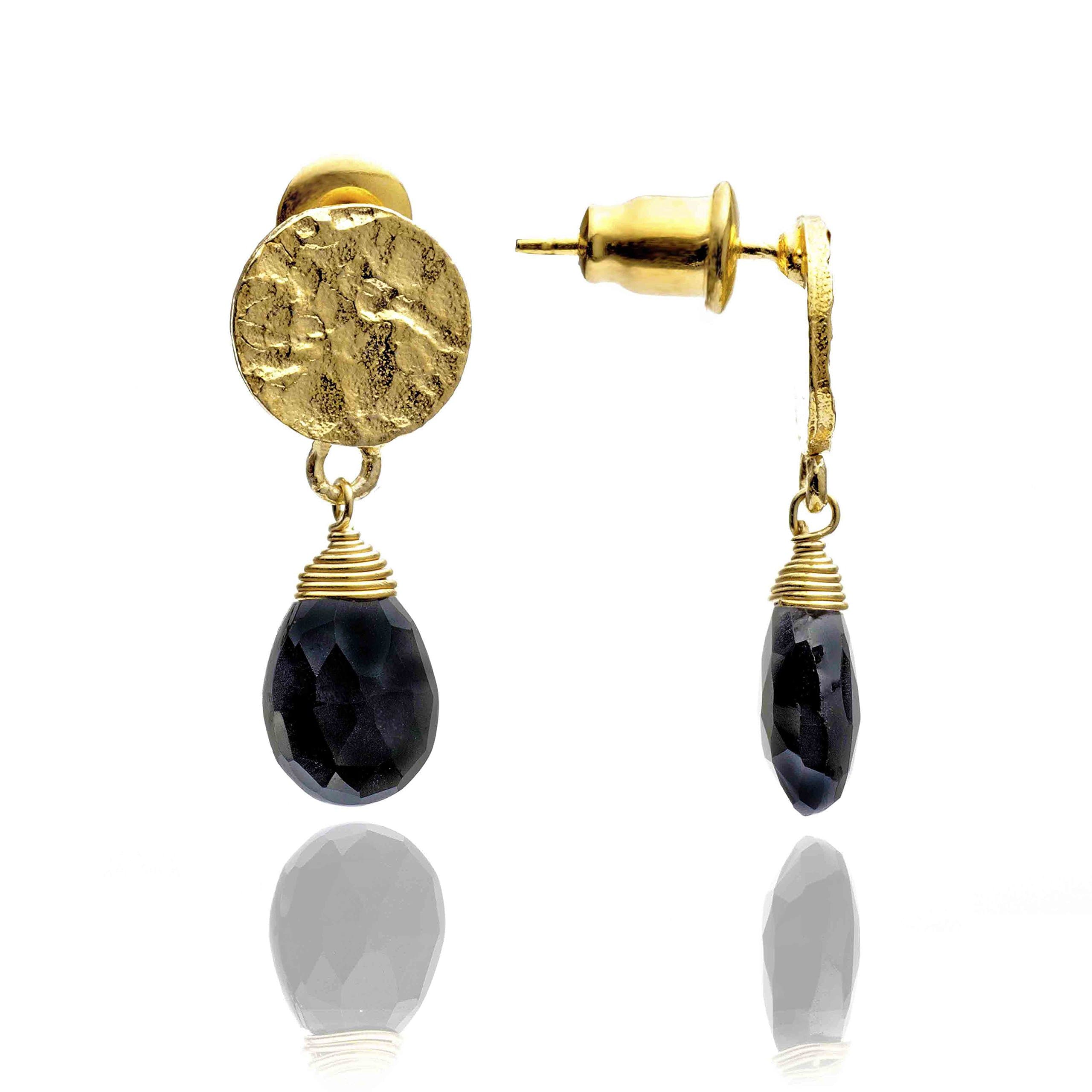 Athena Small Drop Earrings: Black Onyx