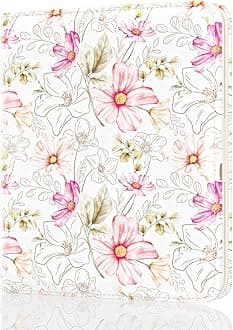 Rouidr Womens Wallet, RFID Small Slim Wallet for Women, Cute Bifold Leather Pocket Credit Card Holder Ladies Mini Purse with Zipper Coin Pocket & ID Window, Elegant Flora