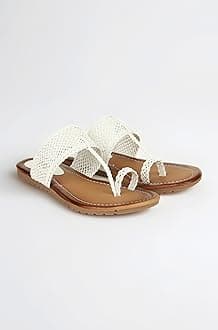 Women’s Kolhapuri Flats – Handwoven Bunai Sandals with Toe Loop | Ethnic Slip-On Chappals for Casual & Festive