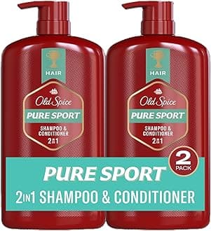 Old Spice Pure Sport 2in1 Shampoo and Conditioner for Men, Twin Pack, Lemon, 58.4 Fl Oz