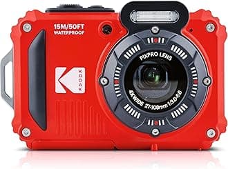 PIXPRO WPZ2 Rugged Waterproof Digital Camera 16MP 4X Optical Zoom 2.7" LCD Full HD Video, Red