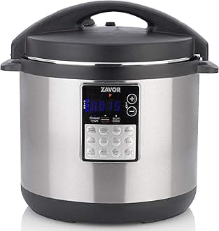 Zavor LUX Edge, 8 Quart Programmable Electric Multi-Cooker: Pressure Cooker, Slow Cooker, Rice Cooker, Yogurt Maker, Steamer and more - Stainless Steel (ZSELE03)