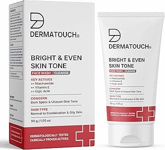 Bright & Even Tone Face Wash with Niacinamide Vitamin E and Kojic Acid | Daily Gentle Face Wash For Tan, Pigmentation, Uneven Tone - 30G