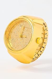 Yellow Chimes Analog Watch Dial Stretchable Adjustable Finger Rings for Women