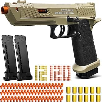 Shell Ejecting Toy Gun, Semi-Automatic Kids Toy Pistol with Ejecting Shells, Soft Bullet Toy Guns for Boys 8-12, Outdoor Shooting Games Educational Model