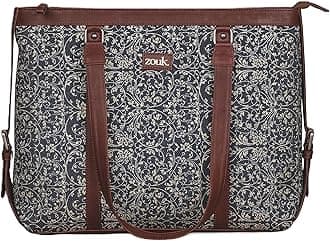 ZOUK Office Bag | Stylish Bags for Office Use | Laptop Bag 15.6 inch | Stylish Tote for Office Use | Purse for Women | Vegan Leather Handbag | Daily & Travel Use |