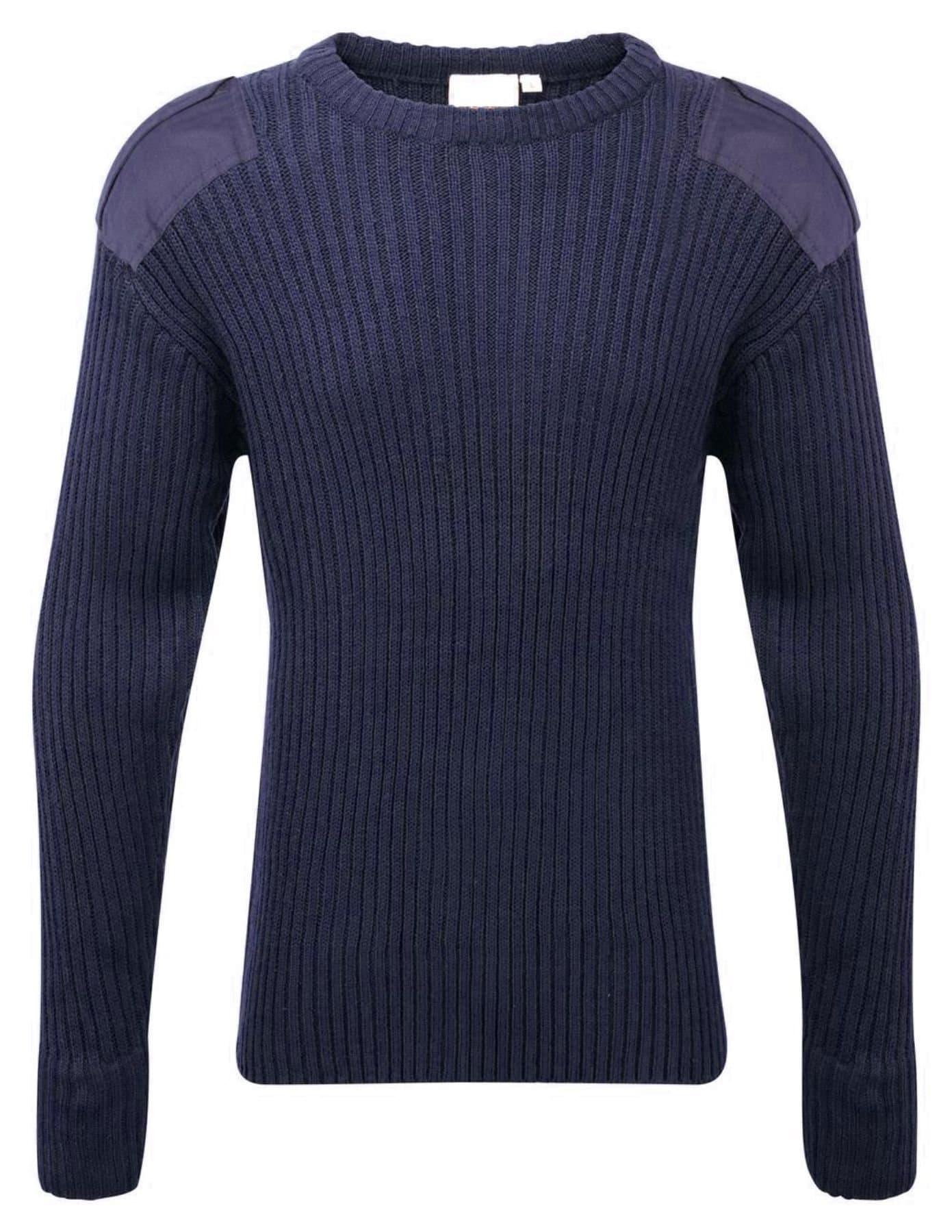 Adults Crew Neck Military Army Security Pullover Jumper Commando Sweater Police MOD NATO SAS Knitted with Patches Black Navy Blue Olive Green