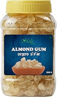 MALA Almond Gum -200 GMS / Badam Pisin Gond Katira Pure Organic - 200 Gm (Edible Gum)