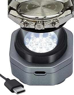 CoolFire (The Original) - USB-C UV Free Solar Watch Fast Charger for All Eco Solar Watches. Safe 24/7 Charging (No Timer Needed). Reloj Hombre Portable Charger. Fits G-Shock, Citizen, Seiko, Garmin SV