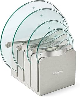Caraway Glass Lids Set for Pots and Pans - Made With Tempered Glass - Sized to Fit Caraway Ceramic-Coated & Stainless Steel Cookware - Includes 4 Sizes - 7", 8", 10.5", & 11.8"