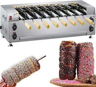 Chimney Cake Oven Electric Commercial Hungarian Cake Pop Roller Machine Ice Cream Cone Grill Maker for Restaurant Home Kitchen,6000W, 20240325