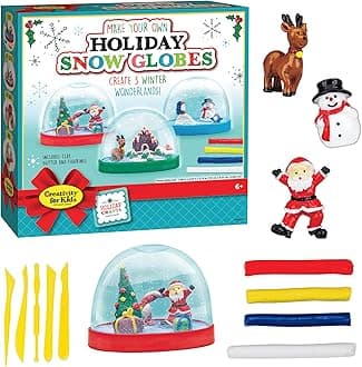 Creativity For Kids Make Your Own Snow Globe Kit - Fun Winter Crafts, Kids' Holiday Snow Globe Craft Kit