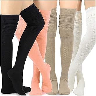 TeeHee SocksFashionable Cotton Slouchy Boot Socks for Women and Girls: Long Thigh Highs, Over-the-Knee Highs, and Knee Highs