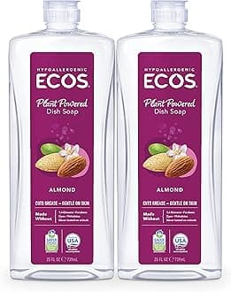 ECOS® Hypoallergenic Dish Soap, Natural Almond, 25oz by Earth Friendly Products (Pack of 2)