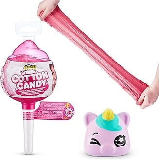 Oosh Slime Cotton Candy Cuties Series 2 by ZURU (Pink) Scented, Squishy, Fluffy, Soft, Stretchy, Stress Relief, Party Favors, Non-Stick with Collectible Cutie Slow Rise Toy