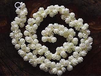 Artificial Jasmine Garland,Jasmine Gajra,Mullapoove Mala With Real Fragrance, As Used For Hair Accessory Women And Girls,Length - 90 Cm, Cream Color