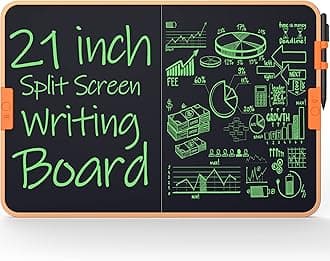 TUGAU 21inch LCD Dual Screen Writing Tablet,Writing Board for Adults and 3+ Kids,Drawing Writing Scribble Boards, Drawing Tablet for Educational Learning Tool, Suitable for Office Communication Tool
