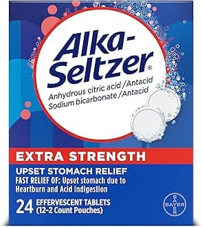 Extra Strength Heartburn Relief Effervescent Antacid Tablets, Fast Indigestion Relief, 24 Ct