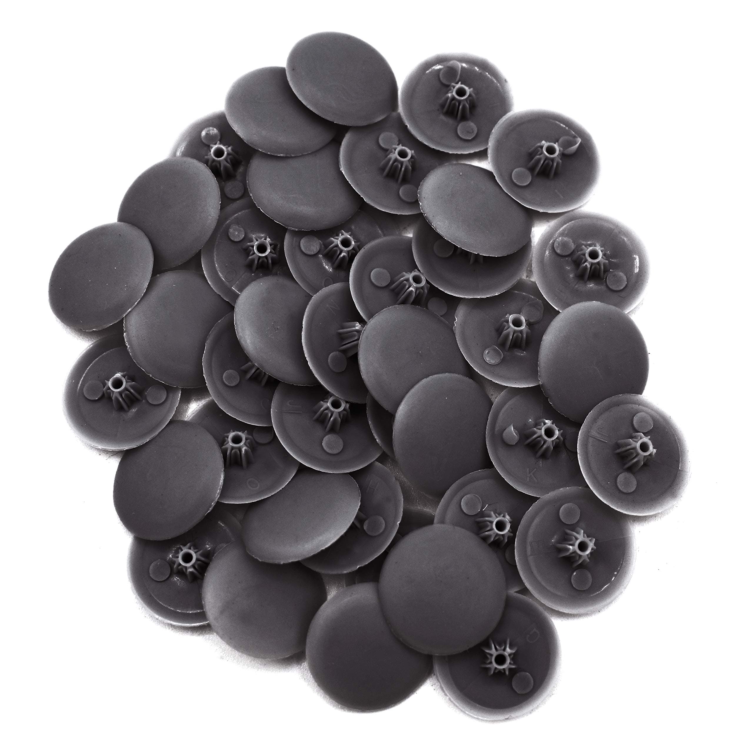 Snap-On Bifix Cover Caps to Use with Phillips Ph2 & Pozidrive Pz2 Pozi Screws - Pack of 50 Biffix Covers : Black