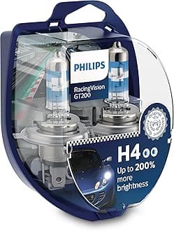Philips RacingVision GT200 H4 car headlight bulb +200%, set of 2 White