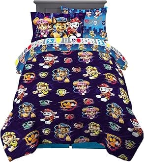 Franco Kids Bedding Super Soft Comforter and Sheet Set with Sham, 5 Piece Twin Size, Paw Patrol Movie