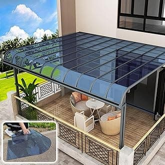Transparent Polycarbonate Roofing Sheet, Outdoor Patio Greenhouse Panels, UV Rain Protection Rain Pergola Roof Panels, for Patios, Partitions, Etc, Roof(Blue,2.3X 3.3ft)