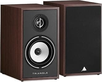 BOREA BR02 Hi-Fi Bookshelf Speakers - Power handling 80W - Output 89 dB/W/m - Versatile Music and Home Cinema - 176 x 310 x 274 mm - Walnut (Pair)