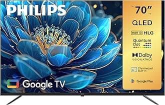 Philips 70 INCH 4K QLED Google Smart TV, 8100 Series 70PQT8169/56,Dolby Vision/HDR 10/HLG, HDMI 2.1, Google Voice Assistant, Youtube, Netflix, Shahid, 1 Year Warranty