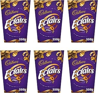 Eclairs, OFFICIAL, Milk Chocolate-Centred Caramel Sweets in Carton Boxes for Celebratory or Festive Sharing, 6 x 350 g