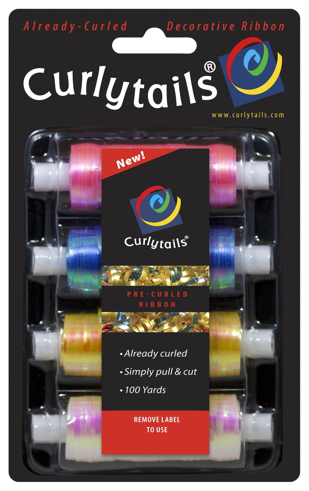 Curlytails Pre-Curled Ribbon, Iridescent Pack