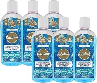 Fabulosa 4 in 1 Multi-Purpose Concentrated Anti-Bacterial Disinfectant, 220ml, 6 Pack, Intense, Blue