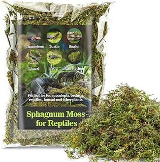 Sukh Sphagnum Moss for Reptiles -Terrarium Moss for Reptiles Peat Moss for Reptiles Habitat Bedding Moss for Snakes Turtle Frog Gecko and Other Reptiles Substrate (11.2, Ounces)