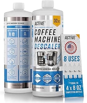 ACTIVE Coffee Machine Descaler Descaling Solution - 32oz (8 Uses) Compatible with Keurig,Nespresso,Breville,Delonghi, Jura, Ninja - Espresso Coffee Maker Cleaner,Coffee Pot Cleaning Limescale Remover