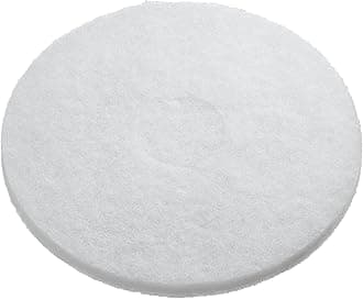 Floor Pad, White, 330 mm | pack of 5 | for dry polishing and buffing | reusable and washable polishing pad, resists clogging and loading