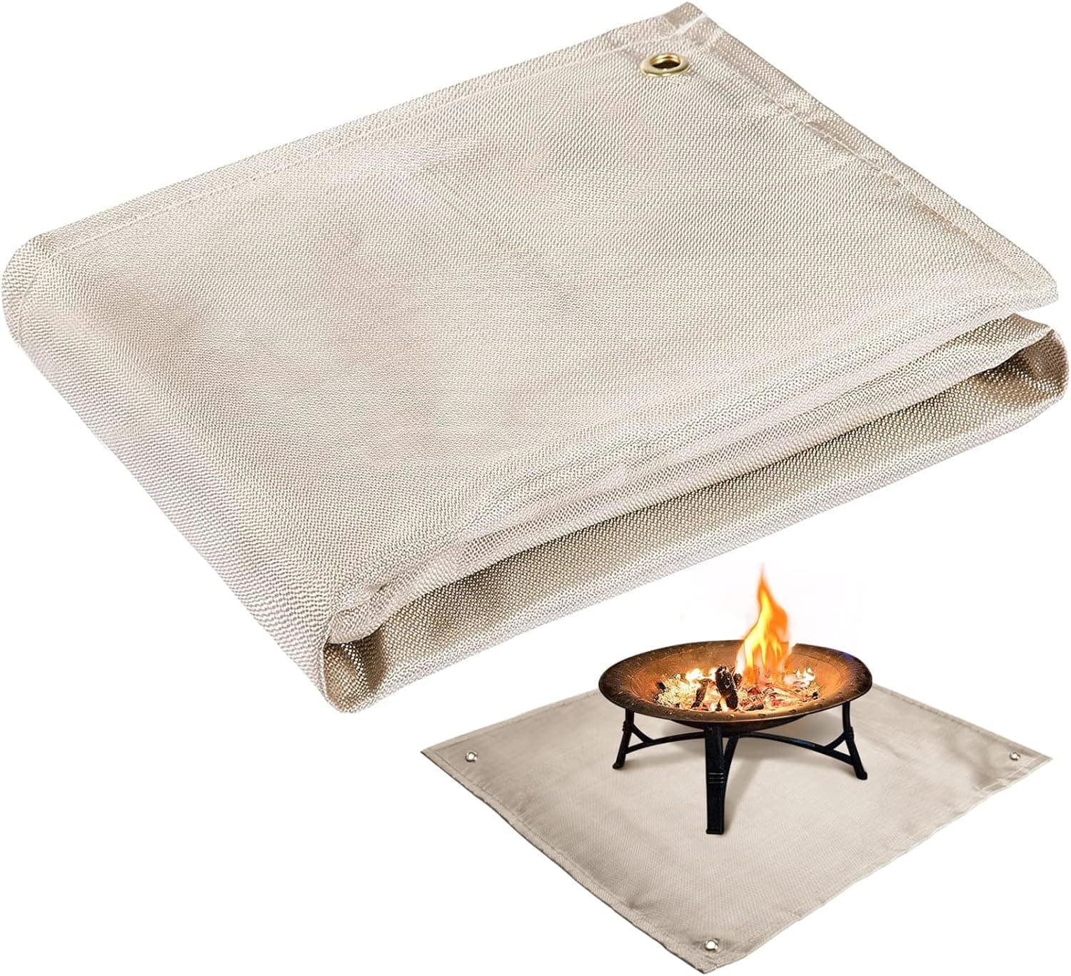 Fire Pit Mat- Portable Fire Blanket Protective Patio Mat Insulation Pads High Temperature Resistant Flame ant Cloth Stove Floor Mat for Deck, Patio, Lawn, Outdoor Camping, Barbecue Protector